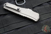 Microtech Cypher II- Single Edge- Natural Clear Finished Handle- Apocalyptic Part Serrated Edge Blade 1241-11 APNC