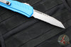 Microtech Cypher II- Single Edge- Blue Handle- Stonewash Part Serrated Edge Blade 1241-11 BL