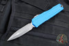 Microtech Cypher II- Double Edge- Blue Finished Handle- Apocalyptic Plain Edge Blade 1242-10 APBL