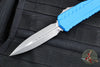 Microtech Cypher II- Double Edge- Blue Finished Handle- Apocalyptic Plain Edge Blade 1242-10 APBL