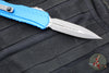 Microtech Cypher II- Double Edge- Blue Finished Handle- Apocalyptic Plain Edge Blade 1242-10 APBL