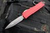 Microtech Cypher II- Double Edge- Red Finished Handle- Apocalyptic Plain Edge Blade 1242-10 APRD