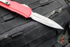 Microtech Cypher II- Double Edge- Red Finished Handle- Apocalyptic Plain Edge Blade 1242-10 APRD