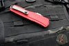 Microtech Cypher II- Double Edge- Red Finished Handle- Apocalyptic Plain Edge Blade 1242-10 APRD