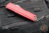 Microtech Cypher II- Double Edge- Red Finished Handle- Apocalyptic Plain Edge Blade 1242-10 APRD
