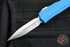 Microtech Cypher II- Double Edge- Blue Handle- Stonewash Plain Edge Blade 1242-10 BL
