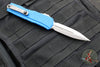 Microtech Cypher II- Double Edge- Blue Handle- Stonewash Plain Edge Blade 1242-10 BL