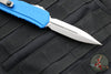 Microtech Cypher II- Double Edge- Blue Handle- Stonewash Plain Edge Blade 1242-10 BL