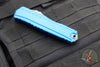 Microtech Cypher II- Double Edge- Blue Handle- Stonewash Plain Edge Blade 1242-10 BL
