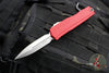 Microtech Cypher II- Double Edge- Red Handle- Stonewash Plain Edge Blade 1242-10 RD