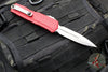 Microtech Cypher II- Double Edge- Red Handle- Stonewash Plain Edge Blade 1242-10 RD