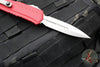 Microtech Cypher II- Double Edge- Red Handle- Stonewash Plain Edge Blade 1242-10 RD