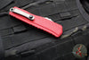 Microtech Cypher II- Double Edge- Red Handle- Stonewash Plain Edge Blade 1242-10 RD