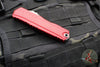 Microtech Cypher II- Double Edge- Red Handle- Stonewash Plain Edge Blade 1242-10 RD