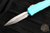 Microtech Cypher II- Double Edge- Turquoise Handle- Stonewash Plain Edge Blade 1242-10 TQ