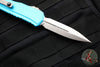 Microtech Cypher II- Double Edge- Turquoise Handle- Stonewash Plain Edge Blade 1242-10 TQ