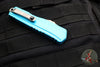 Microtech Cypher II- Double Edge- Turquoise Handle- Stonewash Plain Edge Blade 1242-10 TQ
