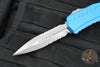 Microtech Cypher II- Double Edge- Blue Finished Handle- Apocalyptic Part Serrated Edge Blade 1242-11 APBL