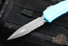 Microtech Cypher II- Double Edge- Turquoise Finished Handle- Apocalyptic Part Serrated Edge Blade 1242-11 APTQ