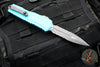 Microtech Cypher II- Double Edge- Turquoise Finished Handle- Apocalyptic Part Serrated Edge Blade 1242-11 APTQ