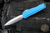 Microtech Cypher II- Double Edge- Blue Handle- Stonewash Part Serrated Edge Blade 1242-11 BL