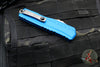 Microtech Cypher II- Double Edge- Blue Handle- Stonewash Part Serrated Edge Blade 1242-11 BL