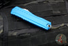 Microtech Cypher II- Double Edge- Blue Handle- Stonewash Part Serrated Edge Blade 1242-11 BL