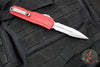 Microtech Cypher II- Double Edge- Red Handle- Stonewash Part Serrated Edge Blade 1242-11 RD
