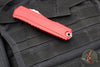 Microtech Cypher II- Double Edge- Red Handle- Stonewash Part Serrated Edge Blade 1242-11 RD