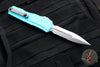 Microtech Cypher II- Double Edge- Turquoise Handle- Stonewash Part Serrated Edge Blade 1242-11 TQ