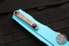 Microtech Cypher II- Double Edge- Turquoise Handle- Stonewash Part Serrated Edge Blade 1242-11 TQ