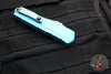 Microtech Cypher II- Double Edge- Turquoise Handle- Stonewash Part Serrated Edge Blade 1242-11 TQ
