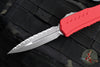 Microtech Cypher II- Double Edge- Red Handle- Apocalyptic Full Serrated Edge Blade 1242-12 APRD