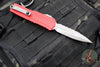 Microtech Cypher II- Double Edge- Red Handle- Apocalyptic Full Serrated Edge Blade 1242-12 APRD