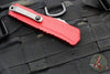 Microtech Cypher II- Double Edge- Red Handle- Apocalyptic Full Serrated Edge Blade 1242-12 APRD