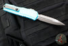 Microtech Cypher II- Double Edge- Turquoise Handle- Apocalyptic Full Serrated Edge Blade 1242-12 APTQ