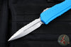 Microtech Cypher II- Double Edge- Blue Handle- Stonewash Full Serrated Edge Blade 1242-12 BL