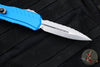 Microtech Cypher II- Double Edge- Blue Handle- Stonewash Full Serrated Edge Blade 1242-12 BL