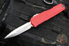 Microtech Cypher II- Double Edge- Red Handle- Stonewash Full Serrated Edge Blade 1242-12 RD