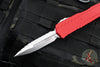 Microtech Cypher II- Double Edge- Red Handle- Stonewash Full Serrated Edge Blade 1242-12 RD