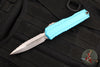 Microtech Cypher II- Double Edge- Turquoise Handle- Stonewash Full Serrated Edge Blade 1242-12 TQ