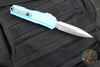 Microtech Cypher II- Double Edge- Turquoise Handle- Stonewash Full Serrated Edge Blade 1242-12 TQ