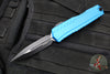 Microtech Cypher II- Double Edge- Blue Handle- Black Plain Edge Blade 1242-1 BL