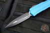 Microtech Cypher II- Double Edge- Blue Handle- Black Plain Edge Blade 1242-1 BL