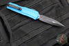 Microtech Cypher II- Double Edge- Blue Handle- Black Plain Edge Blade 1242-1 BL