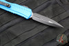 Microtech Cypher II- Double Edge- Blue Handle- Black Plain Edge Blade 1242-1 BL