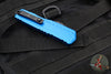 Microtech Cypher II- Double Edge- Blue Handle- Black Plain Edge Blade 1242-1 BL