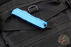 Microtech Cypher II- Double Edge- Blue Handle- Black Plain Edge Blade 1242-1 BL