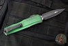 Microtech Cypher II- Double Edge- Green X-51 Pattern Handle- Distressed Black Plain Edge Blade 1242-1 GRX51S