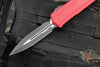 Microtech Cypher II- Double Edge- Red Handle- Black Plain Edge Blade 1242-1 RD